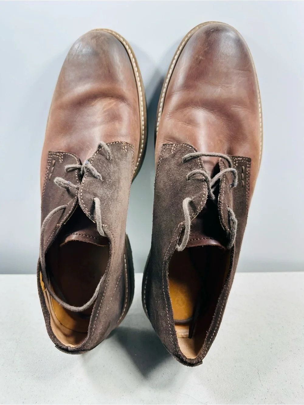 Men's Brown Two-Tone Leather Derby Shoe
